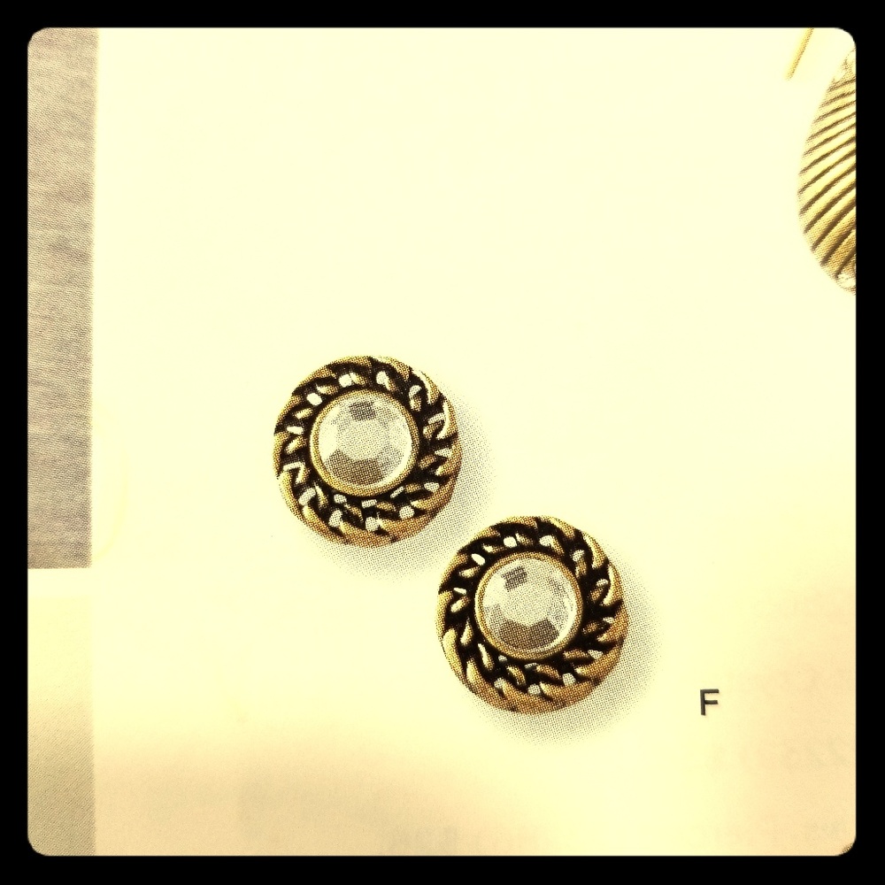 Lia Sophia Gold Pierced Chained Earrings